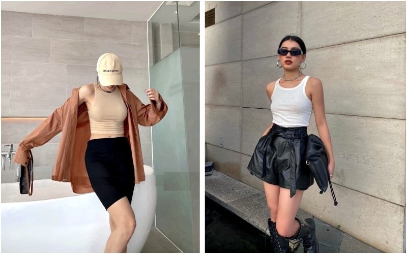 Những thiết kế làm từ cotton dày, vải gân hoặc chất liệu có độ đứng nhẹ sẽ giúp trang phục giữ phom tốt, đồng thời hạn chế tình trạng lộ nội y hoặc bám sát cơ thể.