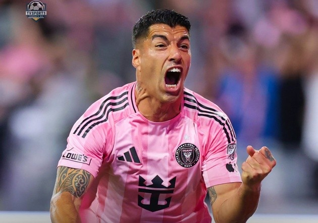 Luis Suarez ghi 2 bàn thắng cho Inter Miami. Ảnh: TVSports.ma