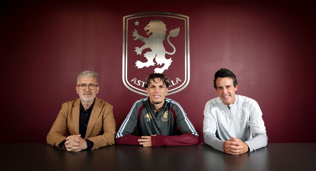 Alejandro Garnacho chính thức cập bến Aston Villa. Ảnh: Aston Villa FC.