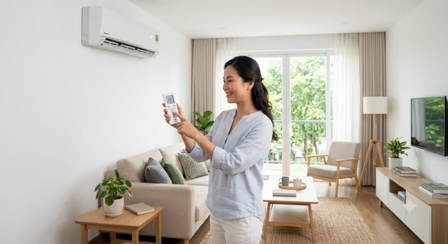 Cài đặt điều hòa ở mức 26-28 độ C kết hợp sử dụng quạt giúp làm mát hiệu quả và tiết kiệm điện hơn so với hạ nhiệt độ xuống mức quá thấp.