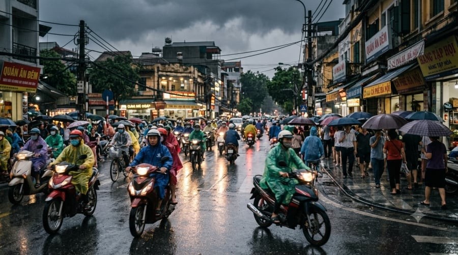 Hà Nội được dự báo có mưa rào và dông trong ngày 25/7, cục bộ có nơi mưa to.