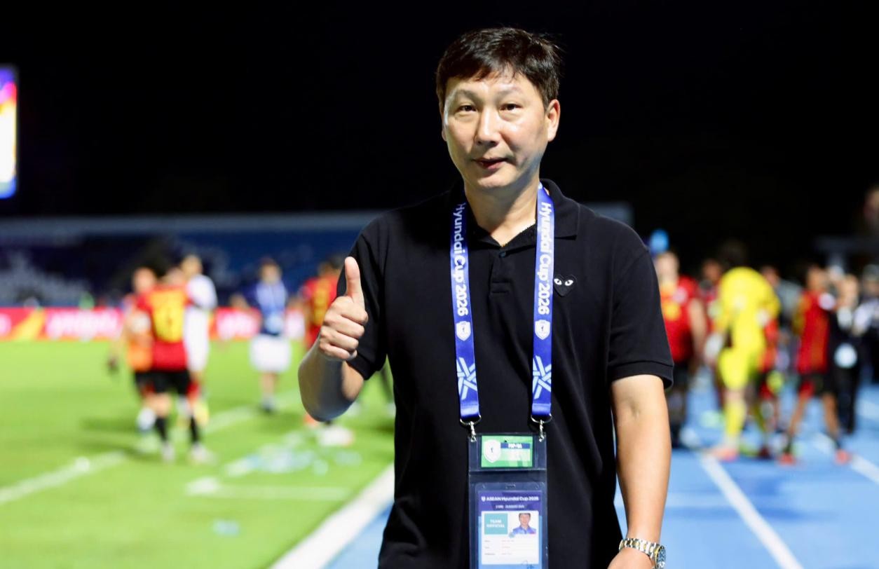 Ông Kim Sang-sik hài lòng về trận thắng của tuyển Việt Nam. Ảnh: VFF