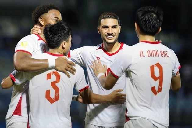 Việt Nam thắng dễ Timor-Leste với tỷ số 7-0. Ảnh VFF