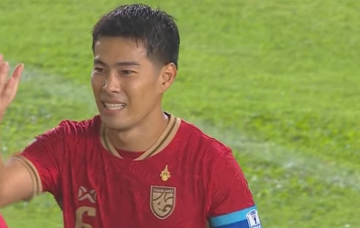 Thái Lan ghi 2 bàn chớp nhoáng để nâng tỷ số lên 4-0. Ảnh: FPT Play.