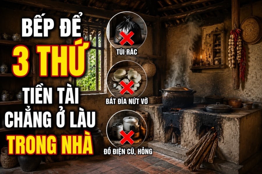 Bếp để 3 thứ Tiền tài chẳng ở lâu trong nhà