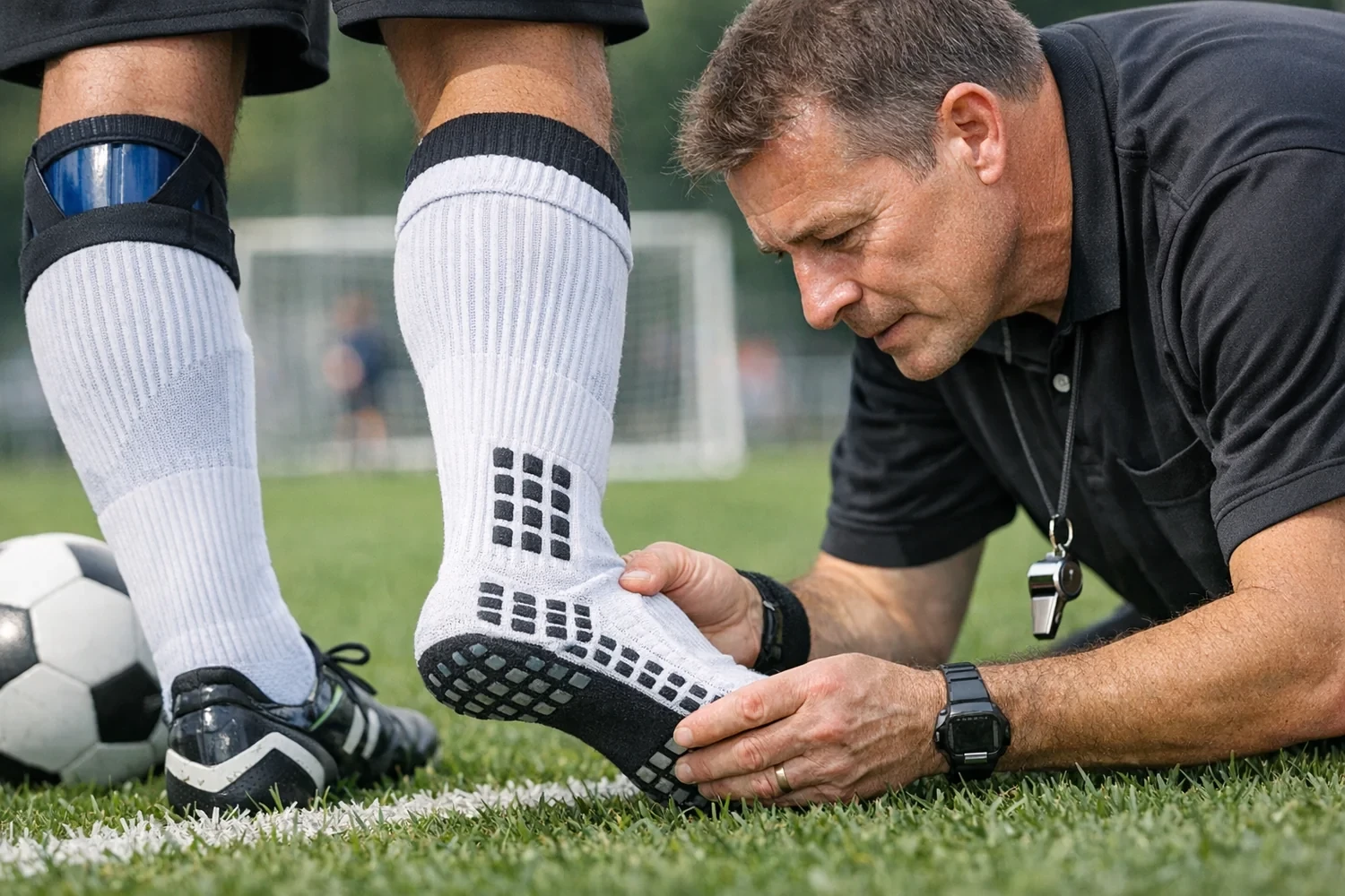 Kiểm tra phụ kiện là bước không thể bỏ qua trước trận. Ảnh: nxtwavesocks.