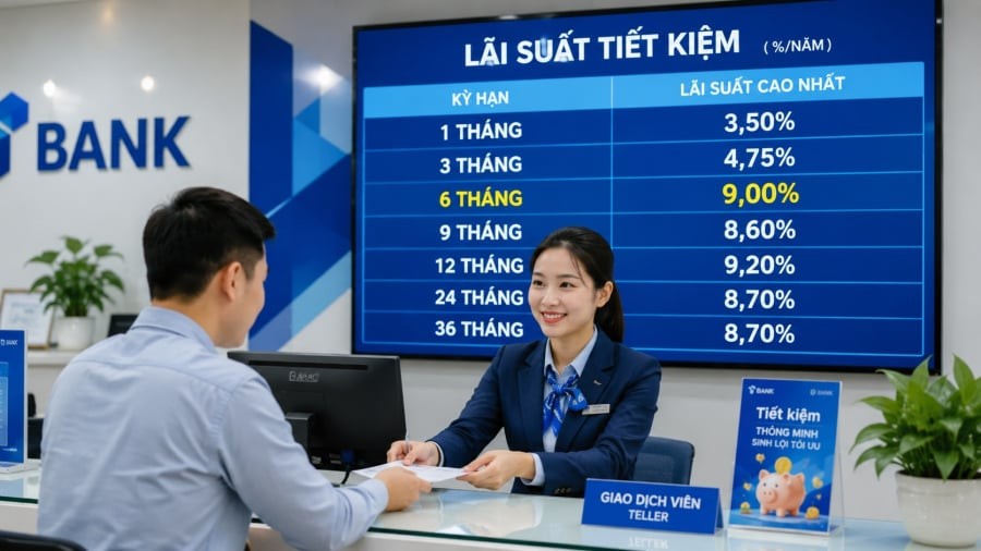 Lãi suất tiết kiệm tại một số ngân hàng hiện được áp dụng lên tới 9%/năm đối với kỳ hạn 6 tháng khi đáp ứng các điều kiện ưu đãi.