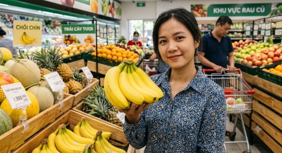 Không phải nải chuối vàng đều nào cũng ngon, những đốm nâu nhỏ trên vỏ thường là dấu hiệu chuối đã chín tự nhiên và có vị ngọt hơn.