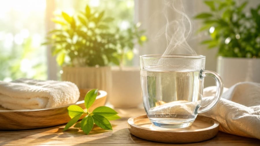 Uống 1 cốc nước ấm vào buổi sáng mang lại nhiều lợi ích