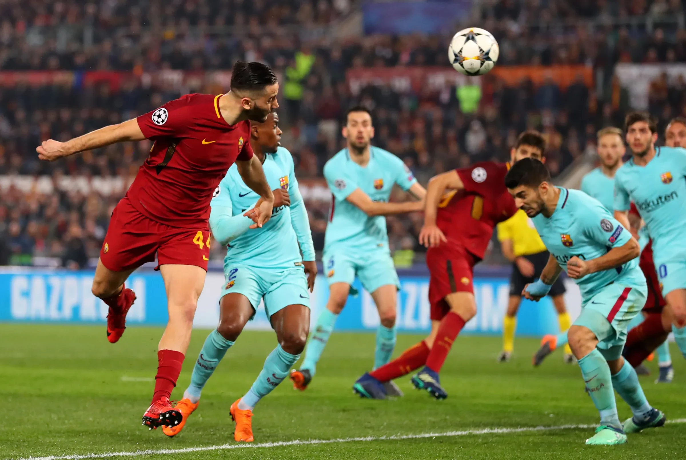 Roma hạ gục Barcelona nhờ lợi thế bàn sân khách. Ảnh: Getty Images.