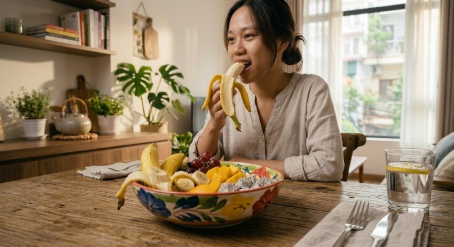 Để đường huyết ổn định nhất, hãy ưu tiên ăn chuối trước khi chúng chín vàng ruộm hay xuất hiện đồi mồi. Nghiên cứu đăng trên tạp chí Plos One cho biết: Chuối chưa chín hẳn chứa lượng lớn tinh bột kháng và chất xơ.

