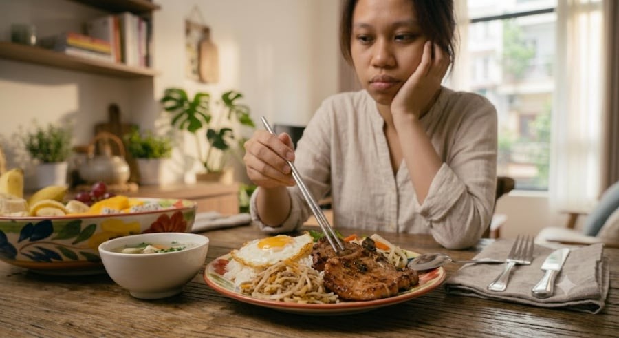 Chức năng tiêu hóa chất béo suy giảm khiến bạn hay bị đầy bụng, buồn nôn nhẹ hoặc chán ăn, lâu dần dẫn đến sụt cân không rõ lý do.

