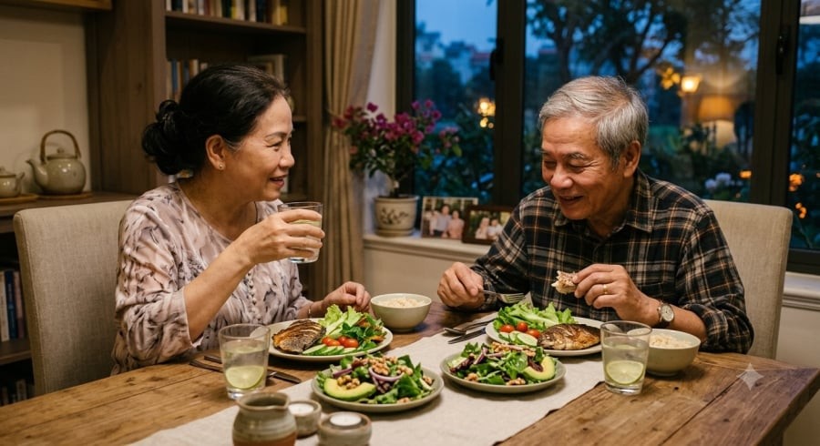 Các chuyên gia cho rằng ngoài ăn gì và ăn bao nhiêu, thời điểm ăn uống cũng có thể ảnh hưởng đến sức khỏe não bộ khi con người già đi.