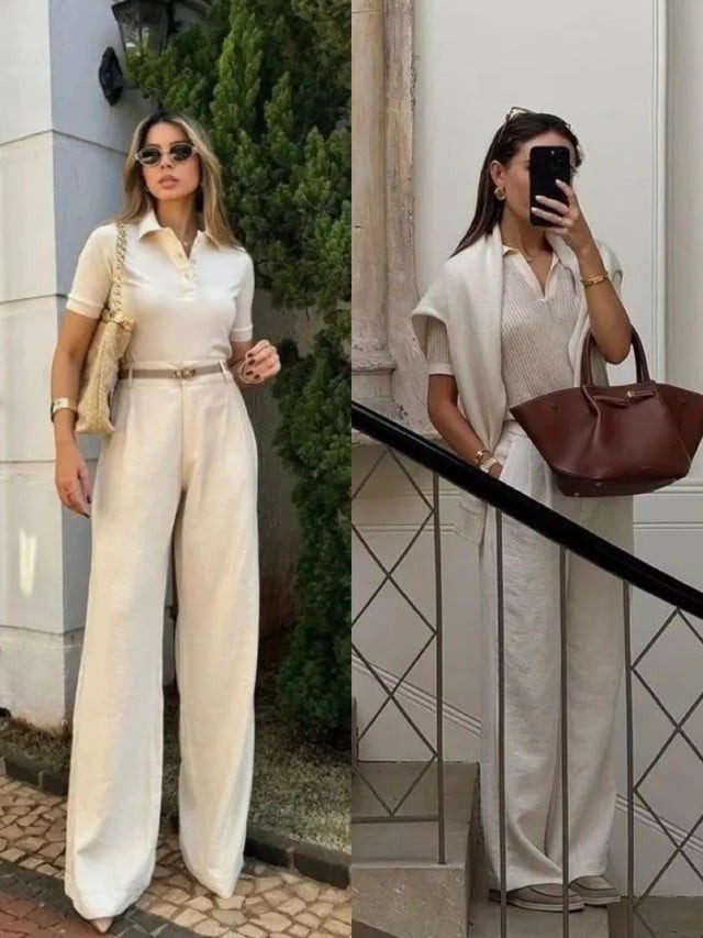 Chỉ cần thêm một đôi giày loafers hoặc giày bệt là đủ để hoàn thiện tổng thể.