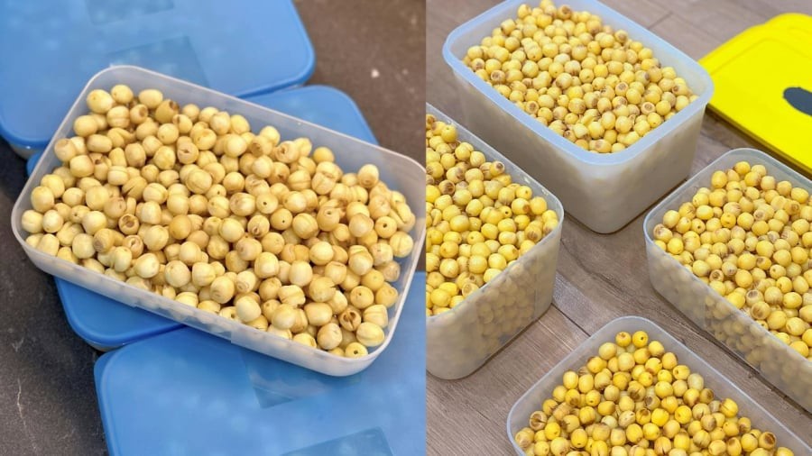 Bạn có thể hấp chín hạt sen rồi cho vào hộp kín, bảo quản trong ngăn đá tủ lạnh.