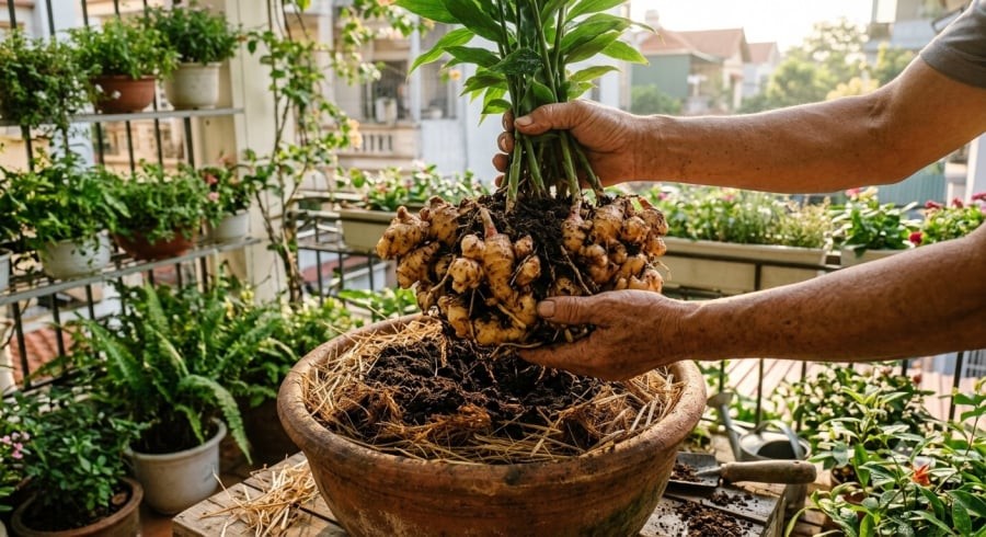 Chăm sóc đúng kỹ thuật giúp gừng đẻ nhiều nhánh, củ to, chắc và thơm hơn khi thu hoạch.
