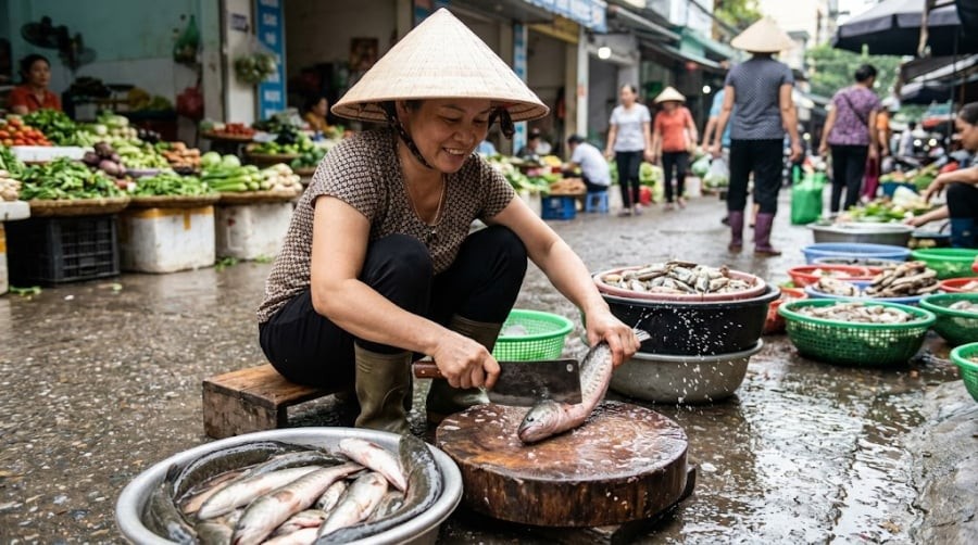 Mang cá là nơi tích tụ nhiều bùn đất và vi khuẩn, cần cắt sạch và xả dưới vòi nước.
