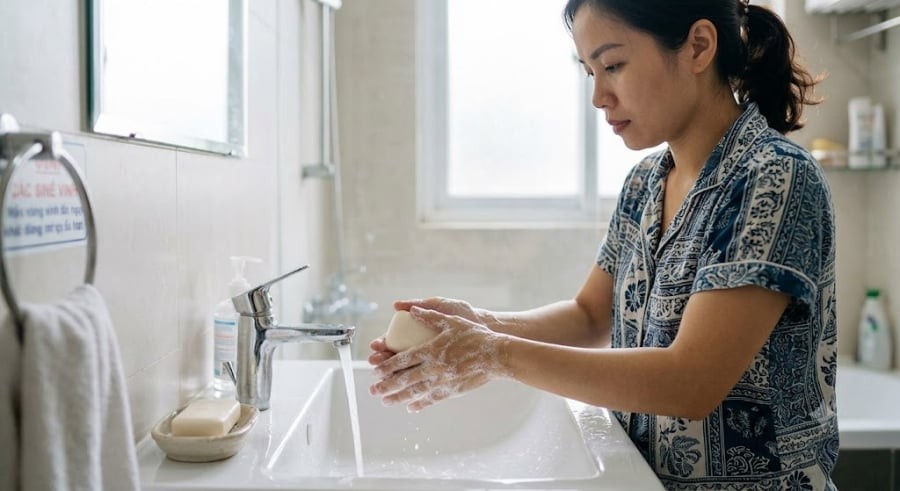 Rất nhiều người có thói quen chỉ đưa tay dưới vòi nước vài giây rồi thôi. 