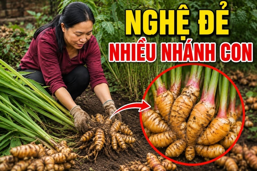Mẹo trồng nghệ đẻ nhiều nhánh con, củ nào cũng mập mạp