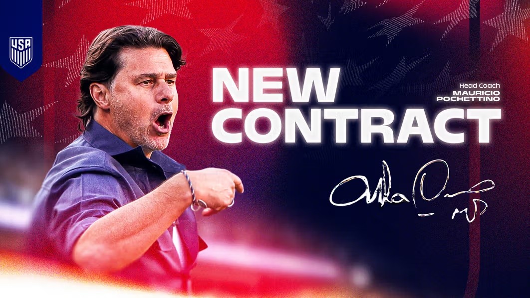 HLV Mauricio Pochettino chính thức gia hạn với đội tuyển Mỹ. Ảnh: LĐBĐ Mỹ.