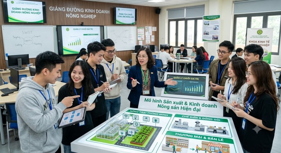Ngành Kinh doanh nông nghiệp kết hợp kiến thức kinh tế, quản trị và nông nghiệp, đáp ứng nhu cầu nhân lực trong thời kỳ chuyển đổi số.