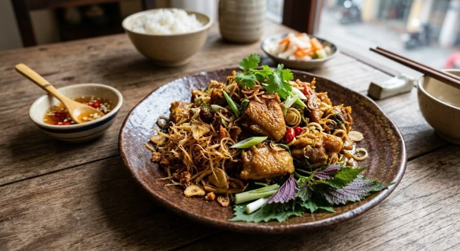 Rửa lại vịt nhiều lần dưới vòi nước chảy cho sạch hoàn toàn, sau đó để ráo nước. Chặt vịt thành từng miếng vừa ăn (kích thước khoảng 3 – 4cm).