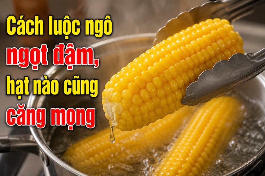 Cách luộc ngô ngọt đậm, hạt nào cũng căng mọng