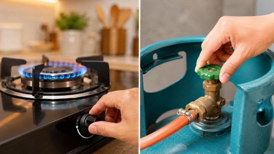Nên khóa van gas hay bình gas trước?