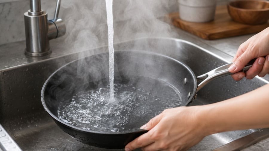 Đừng thả nồi chảo đang nóng vào bồn nước