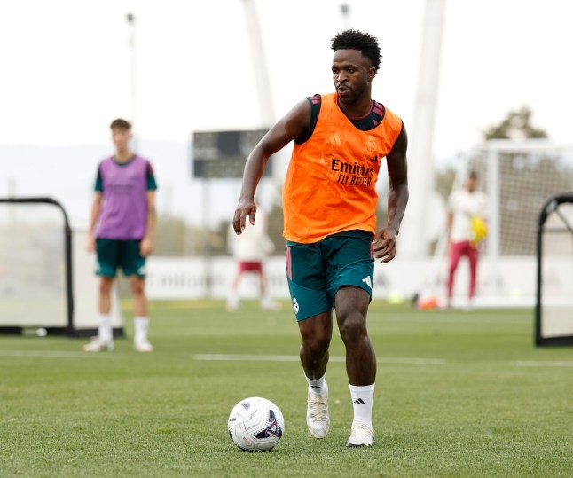 Vinicius hiện đang tập trung cùng Real Madrid. Ảnh: Getty Images. 