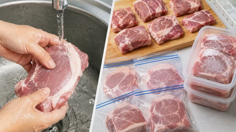 Rửa thịt rồi cấp đông hay cấp đông luôn