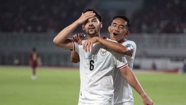  Sandy Walsh ăn mừng sau khi ghi bàn cho Indonesia trong trận đấu gặp Campuchia. Ảnh: Budy Santoso/Kapan Lagi.