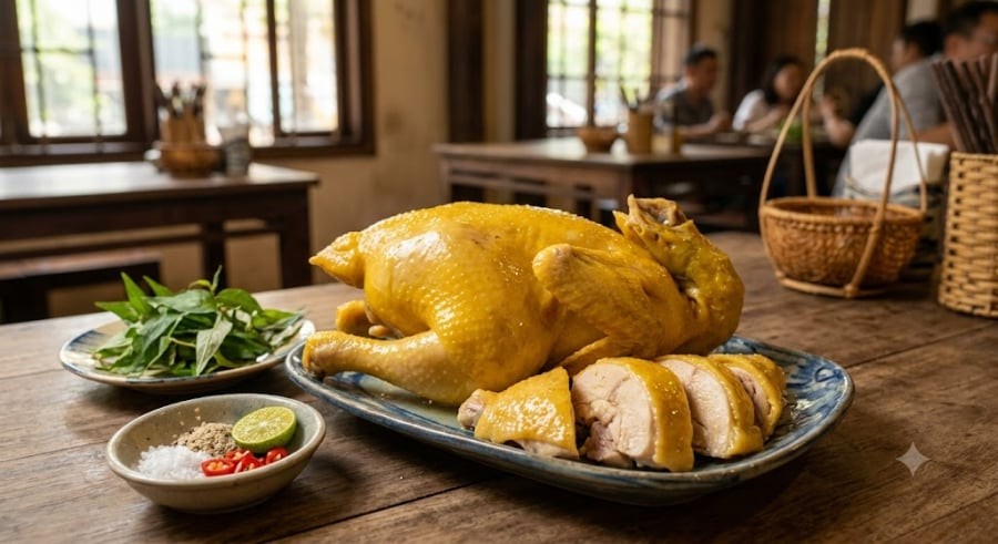Trong suốt quá trình đun, tuyệt đối không được mở vung. Hơi nóng từ muối và tinh dầu sả, hành, lá chanh sẽ ủ chín gà từ trong ra ngoài, giúp thịt ngọt lịm và ngậm nước.