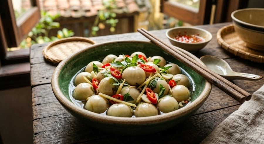 Bí quyết vàng 1: Sau khi rửa, phải để cà THẬT KHÔ RÁO. Nếu cà còn đọng nước lã, khi muối rất dễ sinh ra nấm mốc và nổi váng.

