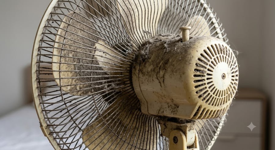 Không chỉ cánh quạt bị tích điện, các hạt bụi lơ lửng trong không khí bản thân chúng cũng mang điện tích.