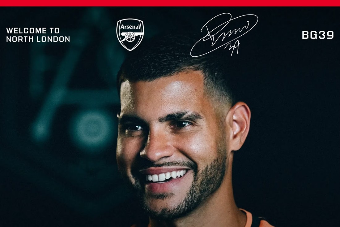 Bruno Guimaraes sẽ khoác áo số 39 tại Arsenal. Ảnh: Arsenal FC.