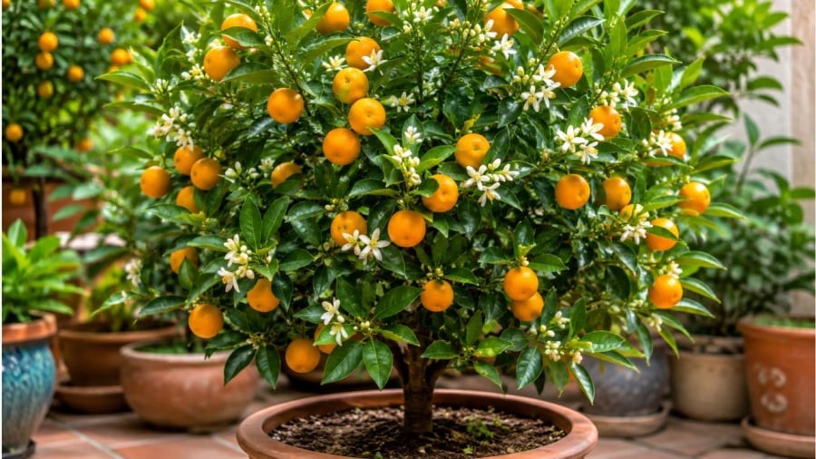 Quất trồng trong chậu vừa làm cảnh vừa để dùng quả