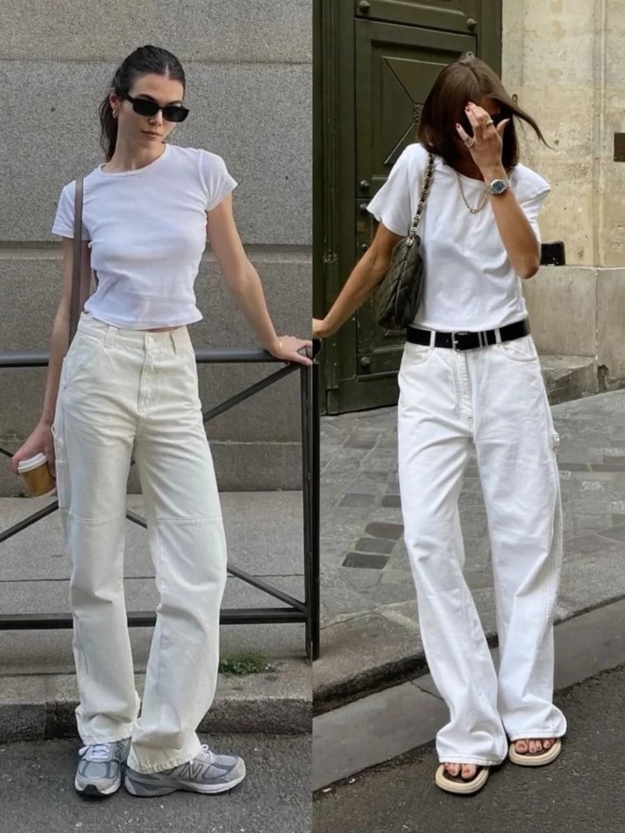 Một trong những điểm khiến quần jeans trắng được ưa chuộng vào mùa hè nằm ở khả năng tạo cảm giác sáng và thoáng cho diện mạo.