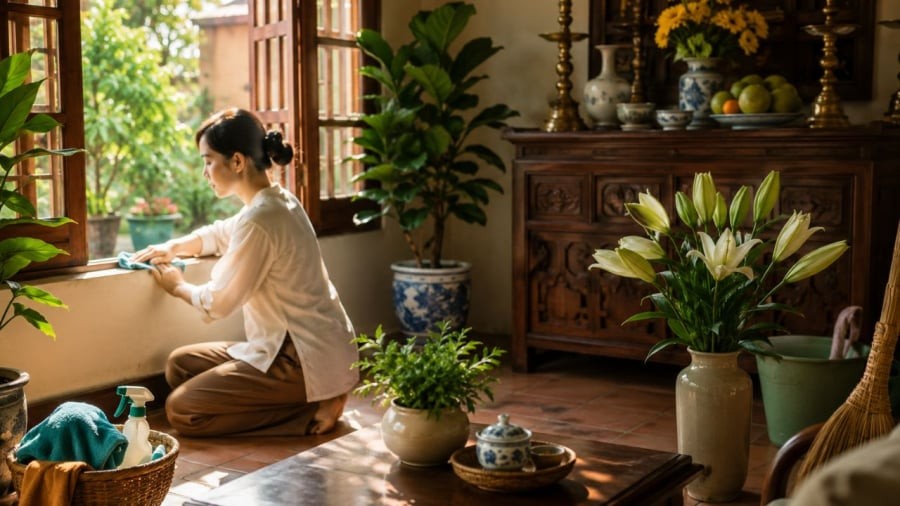 Thanh tẩy không gian để tháng 7 âm trôi qua trong không khí dễ chịu
