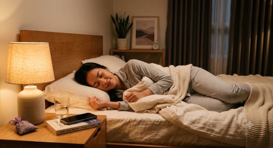 Hạn chế sử dụng điện thoại trước khi ngủ giúp cơ thể dễ thư giãn và hỗ trợ duy trì nhịp sinh học ổn định.