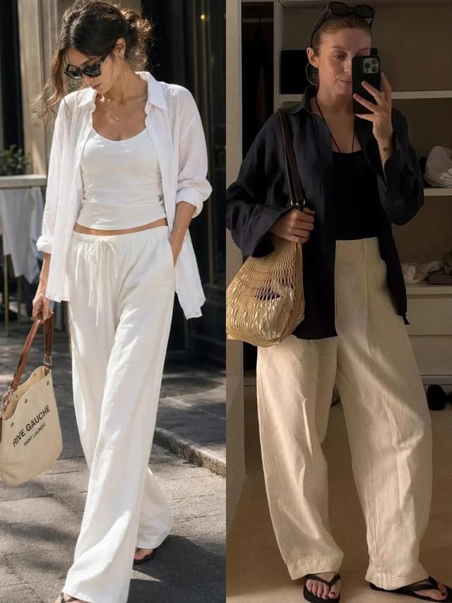 Trong một set đồ mùa hè, quần dài thường là món đồ giúp cân bằng lại vẻ phóng khoáng của những lớp áo phía trên. 