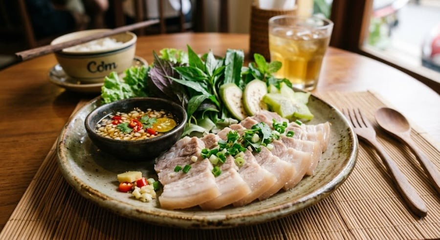 Vớt thịt ra và rửa sạch lại dưới vòi nước trước khi mang đi luộc chính thức.


