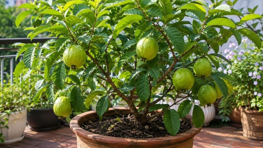 
Thời nay nhiều người trồng ổi trong chậu