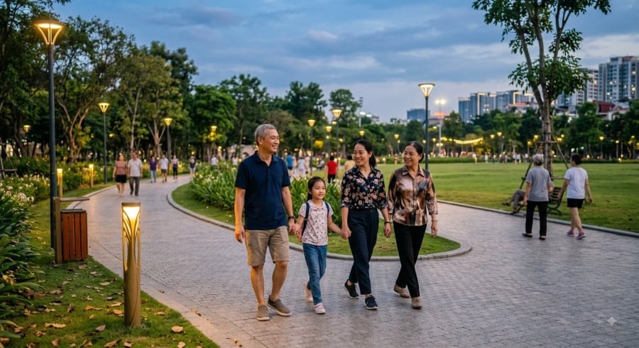 Duy trì thói quen đi bộ sau bữa tối có thể hỗ trợ kiểm soát đường huyết, giảm cảm giác đầy bụng và giúp thư giãn.