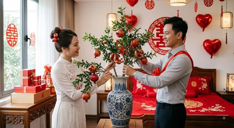 Theo phong thủy, sắc đỏ tươi rực rỡ của hoa và quả lựu mang năng lượng dương rất mạnh.