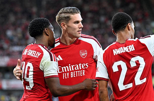 Arsenal nhọc nhằn đánh bại Como tại Emirates. Ảnh: Getty Images
