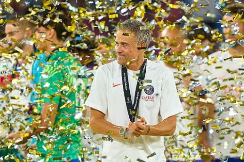 HLV Enrique tự hào về màn trình diễn của PSG. Ảnh: Getty.