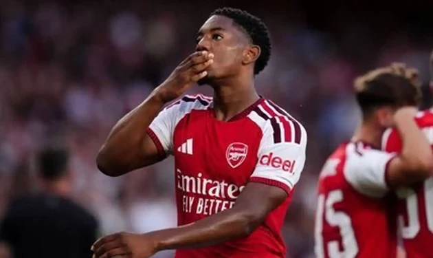 Lewis-Skelly ghi bàn thắng duy nhất cho Arsenal trước Como. Ảnh: Getty Images
