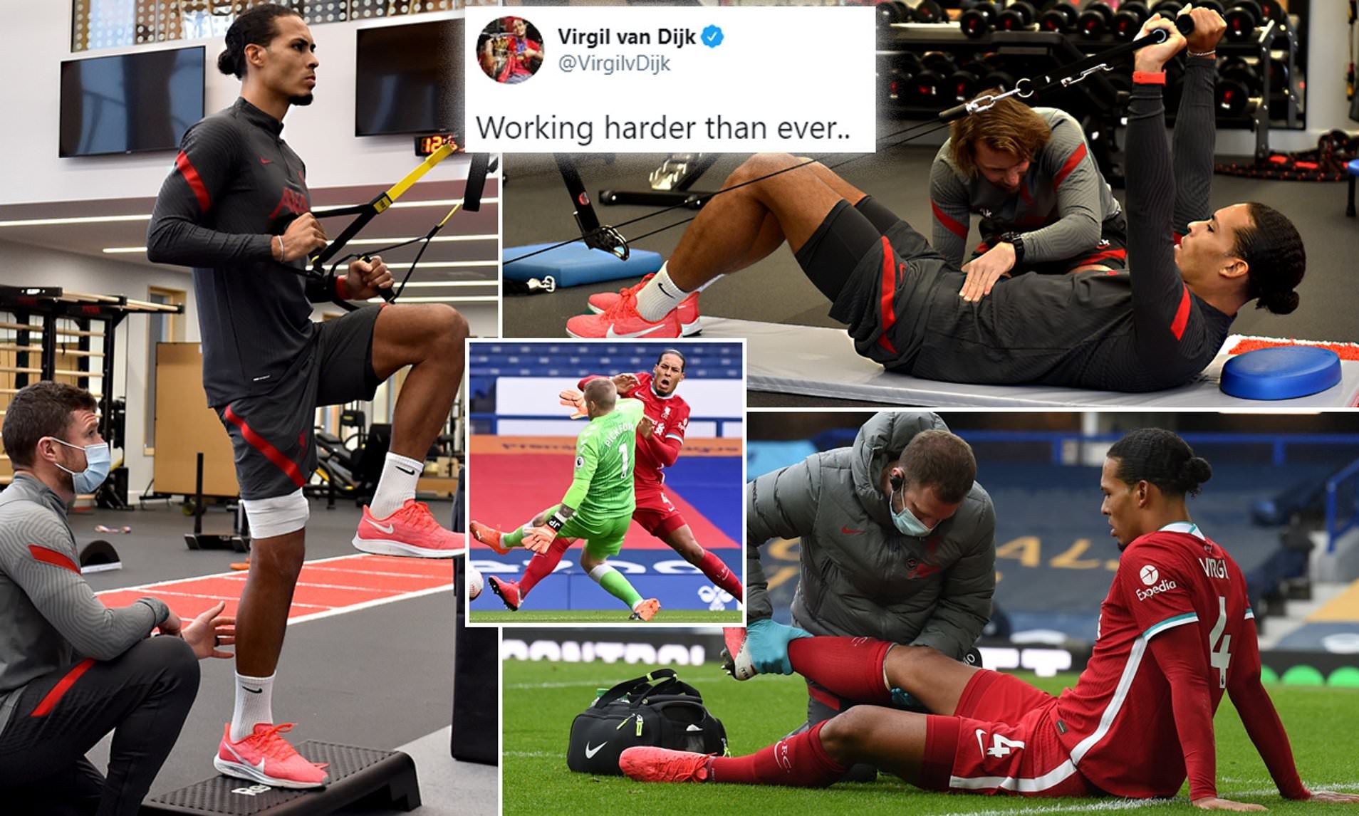 Van Dijk mất 10 tháng sau cú va chạm kinh hoàng. Ảnh: Dailymail.