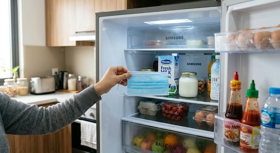  Khả năng hút nước mạnh của khăn giấy kết hợp với độ thoáng khí của lớp vải khẩu trang giúp 